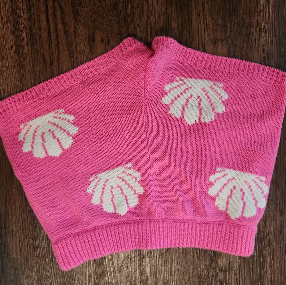 Show Me Your MuMu Pink Knit Shell-Pattern Shorts - Picture 4 of 5